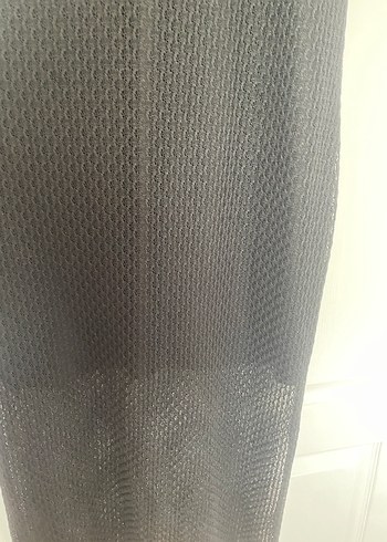 Siyah Uzun V Yaka Drapeli Kadın Elbise - Görsel 3