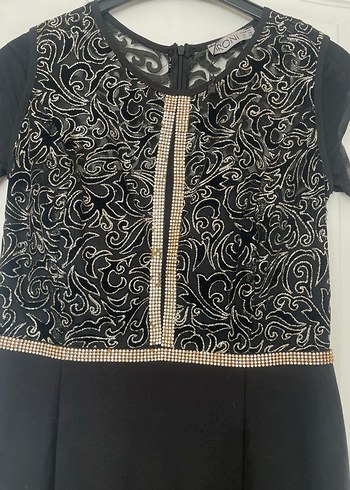 Siyah Drapeli V Yaka Uzun Abiye Elbise - Görsel 2