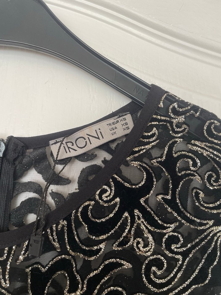 Siyah Drapeli V Yaka Uzun Abiye Elbise - Görsel 3