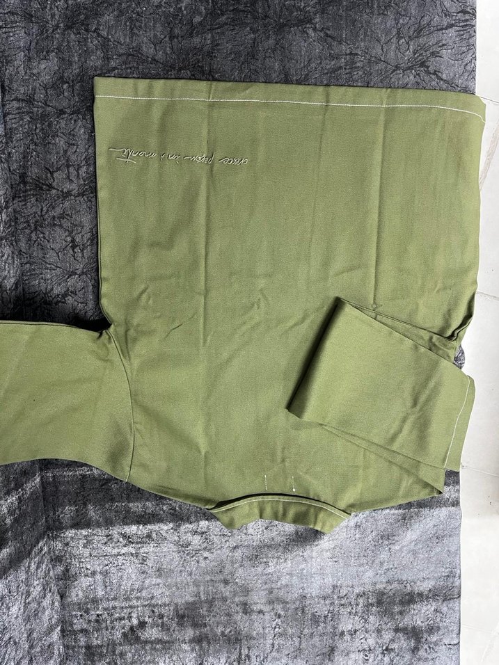 Erkek Khaki Keten Yarım Fermuarlı Gömlek - Görsel 3