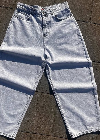 Siyah Baskılı Rahat Kesim Kadın Denim Pantolon - Görsel 6