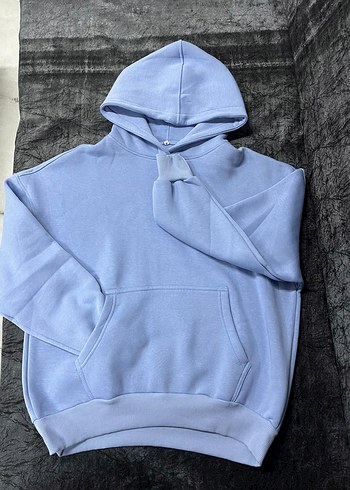 Kadın Mavi Kapüşonlu Sweatshirt - Görsel 3