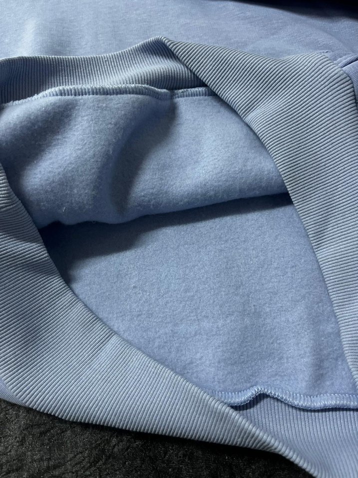 Kadın Mavi Kapüşonlu Sweatshirt - Görsel 4