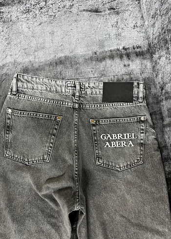 Gri Kadın Kot Pantolon, Kemerli, Midi Boy - Görsel 3