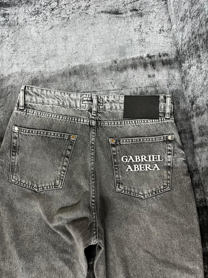 Gri Kadın Kot Pantolon, Kemerli, Midi Boy - Görsel 3