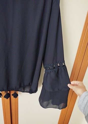 Zara Zara Marka Siyah Uzun Kollu Tül Bluz