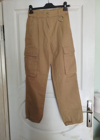 Bershka Bej Kargo Pantolon 34 Beden