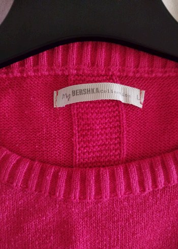 Bershka Pembe Uzun Kollu Örgü Kadın Kazak