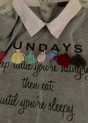 Gri Pamuklu Gömleği, Uzun Kollu, - Görsel 3