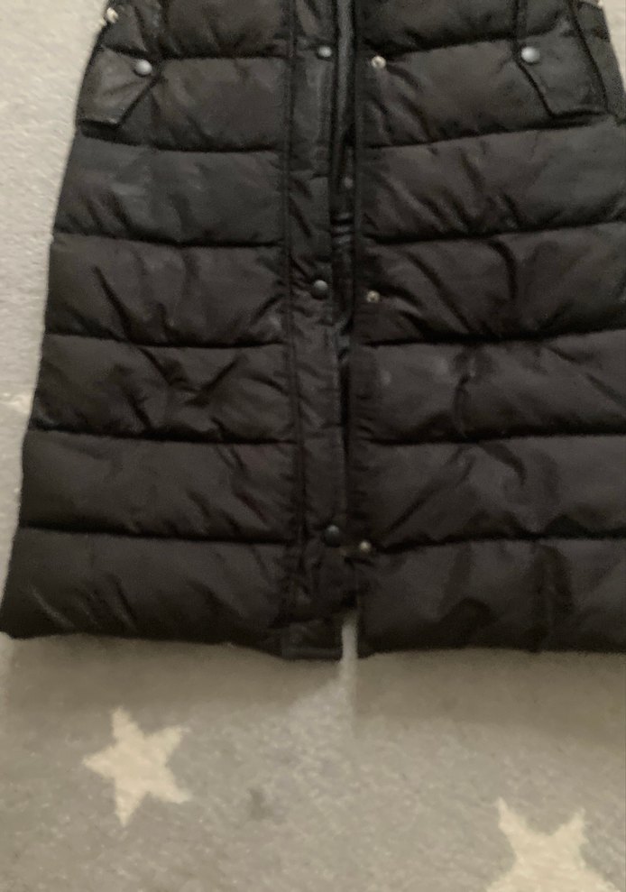 Kürk Detaylı Siyah Kadın Uzun Kışlık Mont - Görsel 2