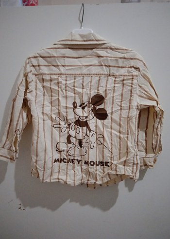 Çizgili Bej Erkek Çocuk Gömlek - Görsel 4