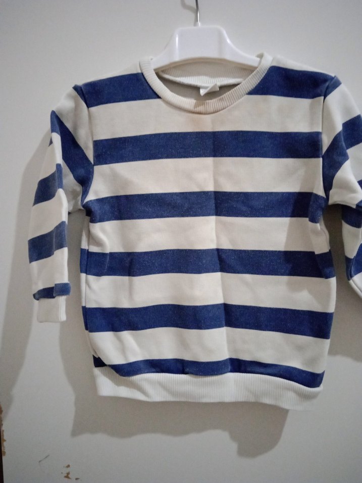 Çizgili Erkek Çocuk Uzun Kollu Sweatshirt - Görsel 2