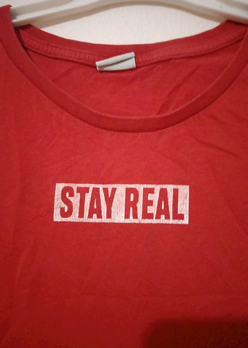 Kırmızı Baskılı Pamuklu erkek Tişört - Görsel 3