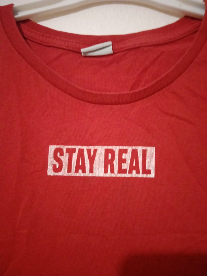 Kırmızı Baskılı Pamuklu erkek Tişört - Görsel 3