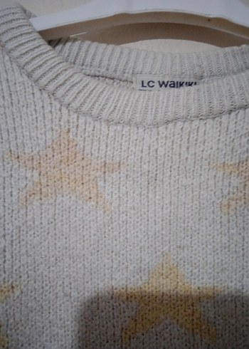 Beyaz Yıldız Desenli Kısa Triko Kazak - Görsel 5