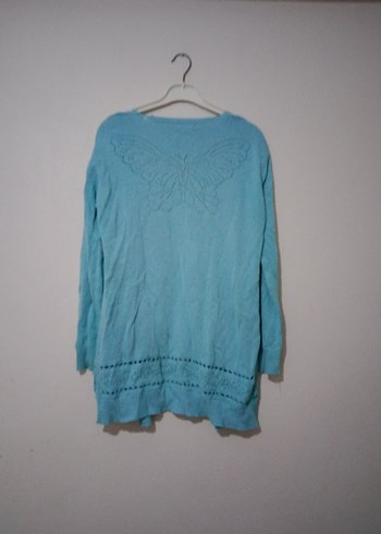 Mavi Bohem Örgü Kadın Hırka - Görsel 4