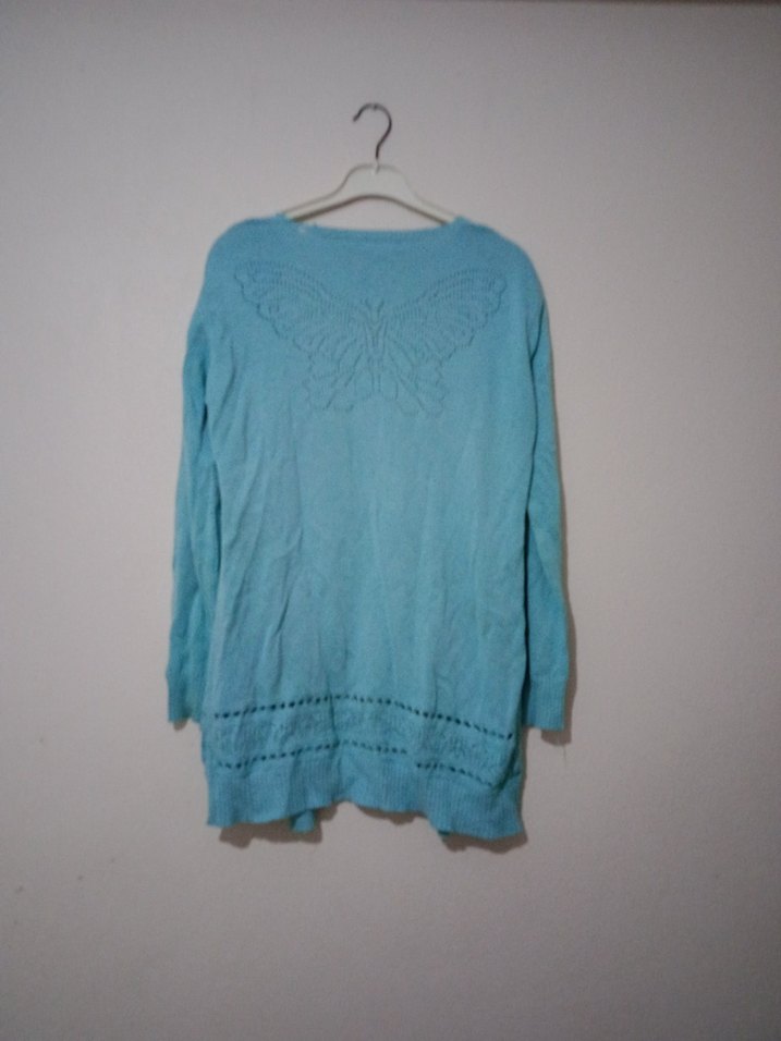 Mavi Bohem Örgü Kadın Hırka - Görsel 4