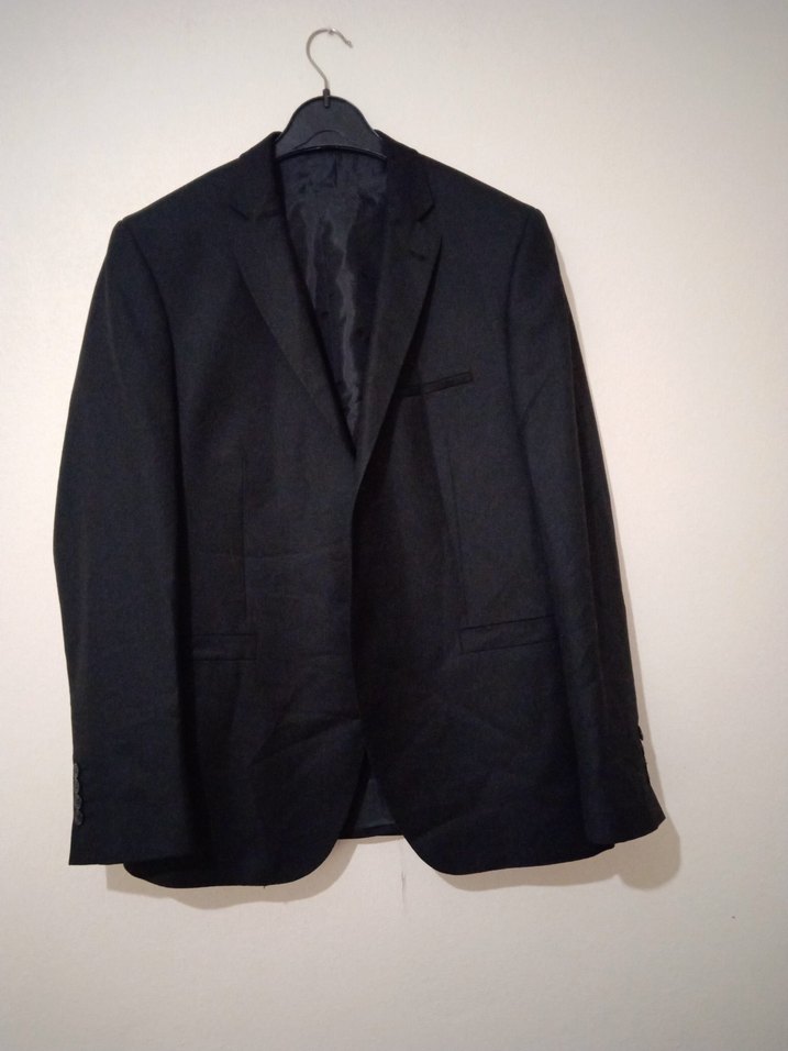 Düğmeli Siyah Erkek Takım Elbise Ceketi - Görsel 2