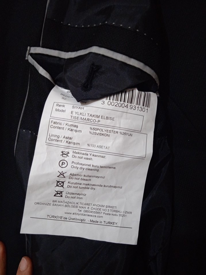 Düğmeli Siyah Erkek Takım Elbise Ceketi - Görsel 5