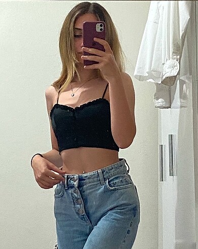 ZARA saten siyah büstiyer