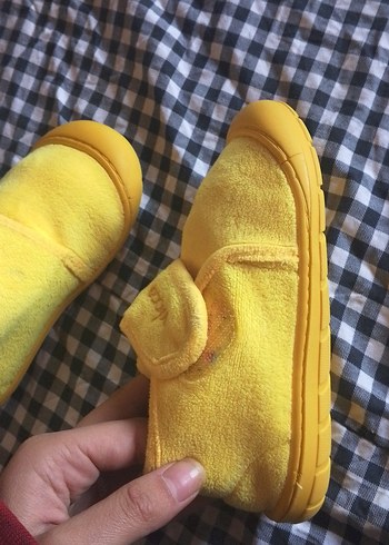 Kız Çocuk Sarı Sıcak Terlik Velcro - Görsel 2