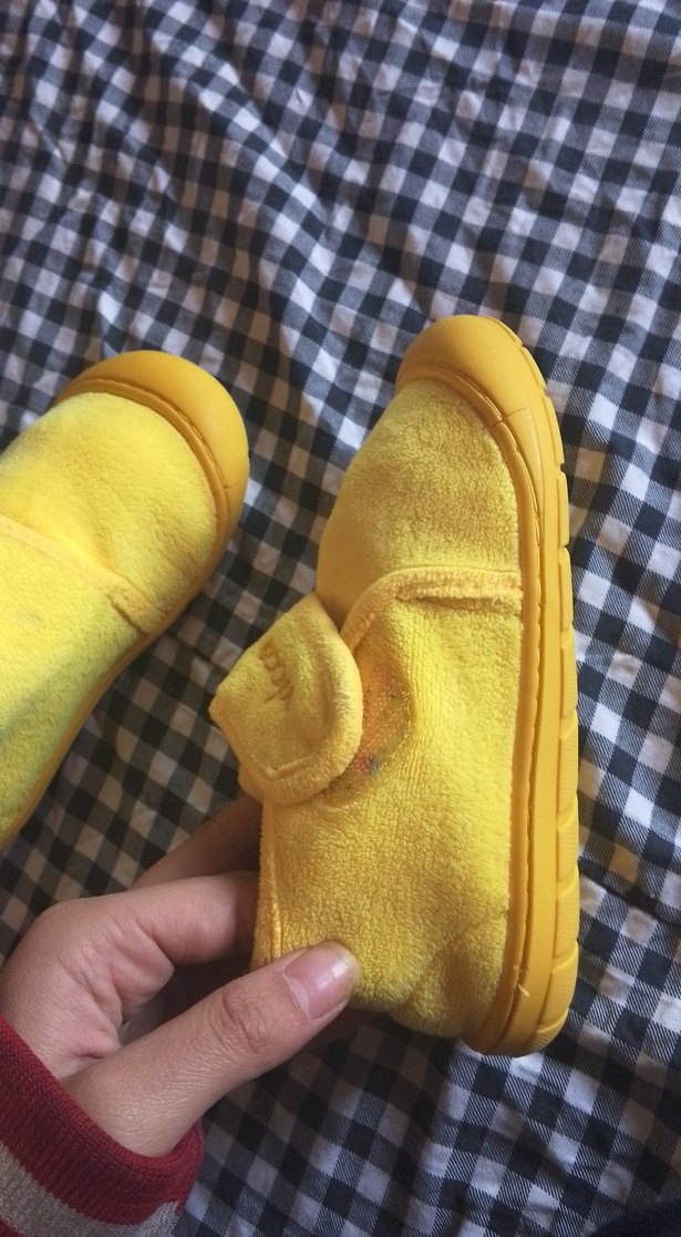 Kız Çocuk Sarı Sıcak Terlik Velcro - Görsel 2