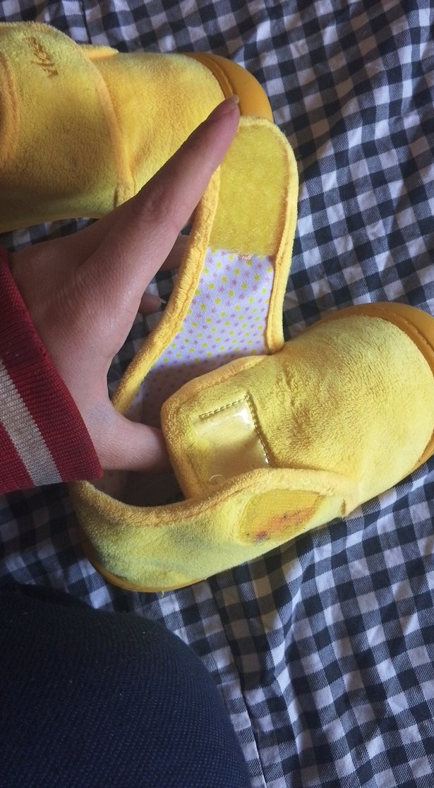 Kız Çocuk Sarı Sıcak Terlik Velcro - Görsel 3