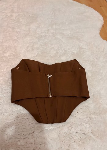 Kahverengi Drapeli Kadın Bustiyer - Görsel 3