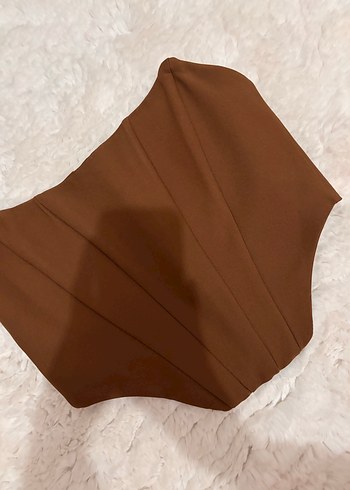 Kahverengi Drapeli Kadın Bustiyer - Görsel 2