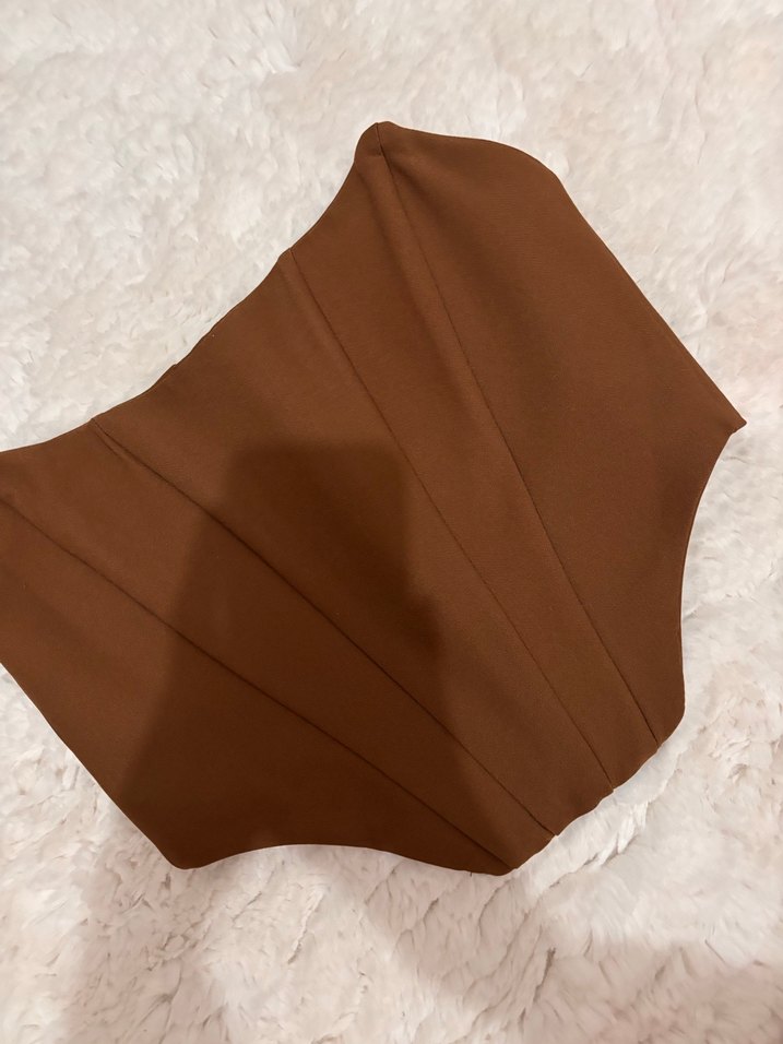 Kahverengi Drapeli Kadın Bustiyer - Görsel 2