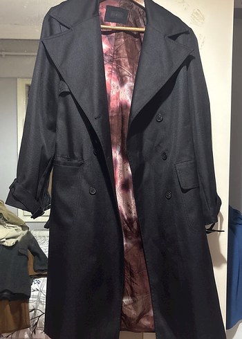 Kadın Bordo Uzun Silky Trençkot