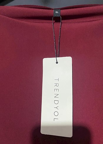 xl Beden Bordo Drapeli Uzun Kollu Kadın Bluz