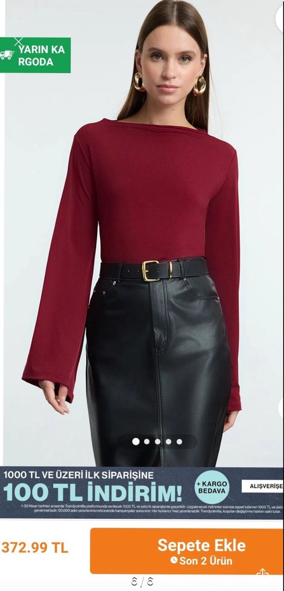 Bordo Drapeli Uzun Kollu Kadın Bluz - Görsel 5