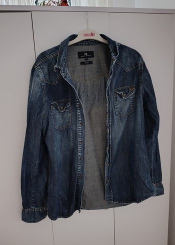 erkek Mavi Denim Ceket Slim Fit