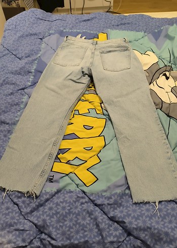 Gri Bağcıklı Salaş Midi Kot Pantolon - Görsel 5