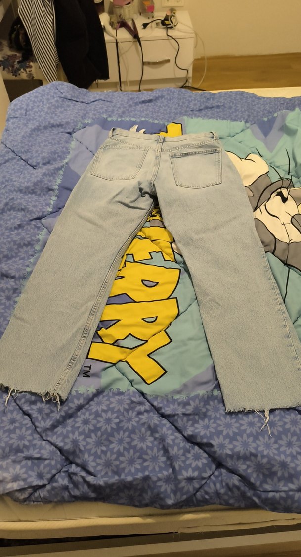 Gri Bağcıklı Salaş Midi Kot Pantolon - Görsel 5