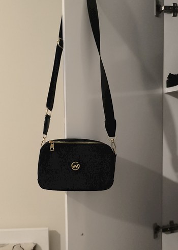 Siyah Süet Yılan Desenli Kadın Çanta - Görsel 2