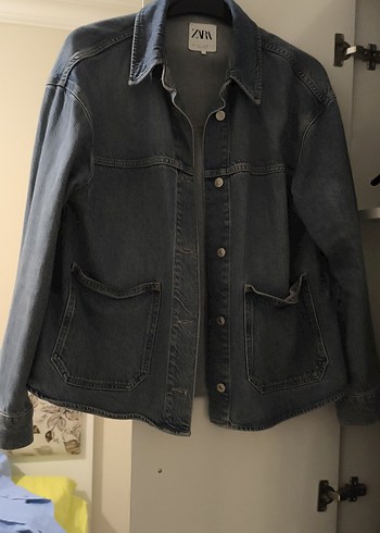 Zara Gri Düğmeli Denim Ceket - Görsel 4