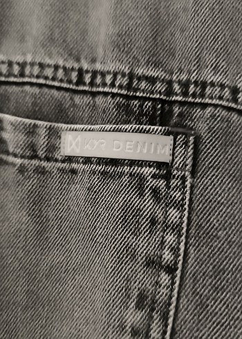 Gri Kadın Denim Midi Ceket - Görsel 7