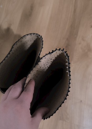 Kemerli Siyah Dizüstü Yüksek Topuklu Botlar - Görsel 8