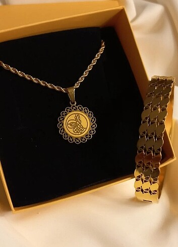 Pandora Çelik Kolye Kelepçe Set