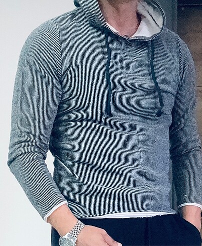 m Beden gri Renk KAPŞONLU KAZAK | HOODIE | M BEDEN