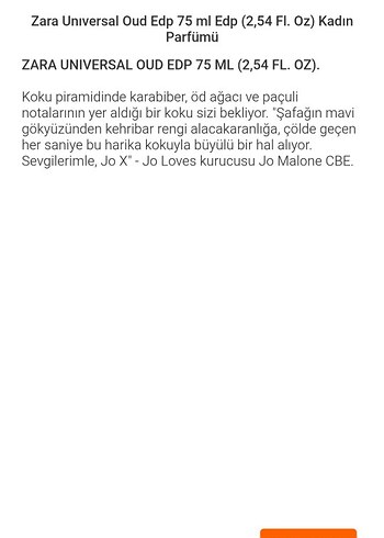 Zara Zara Universal Oud 75 ml Kadın Parfümü