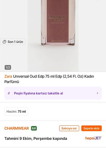 Zara Universal Oud 75 ml Kadın Parfümü