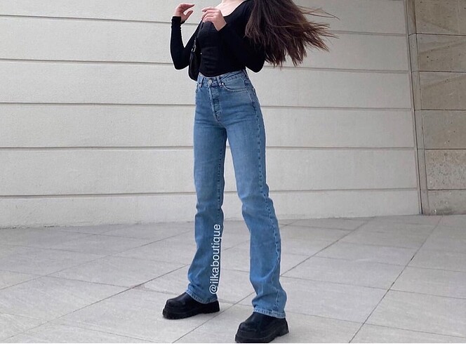 straight jeans orta bel