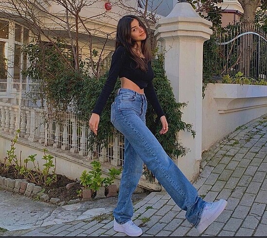 27 Beden straight jeans orta bel