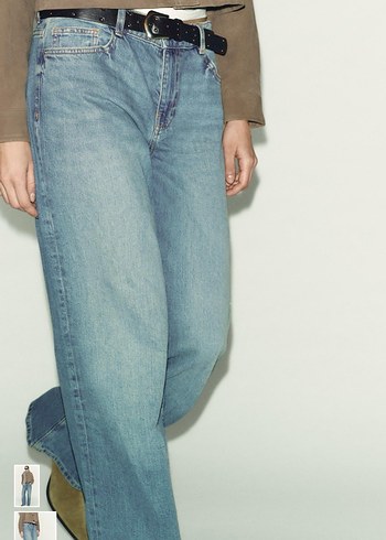 Zara Orta Bel Düz Kesim Comfort Kemerli 34 Beden - Görsel 2