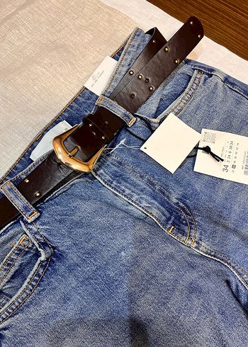 Zara Orta Bel Düz Kesim Comfort Kemerli 34 Beden - Görsel 8