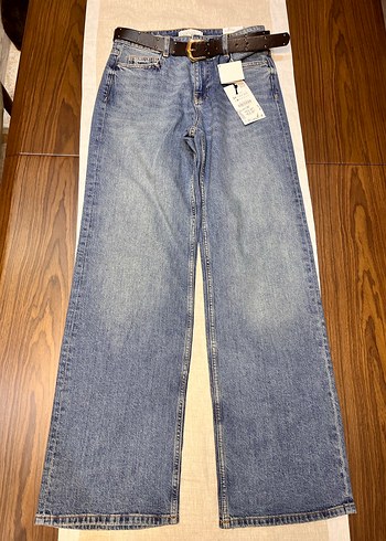 Zara Orta Bel Düz Kesim Comfort Kemerli 34 Beden - Görsel 7