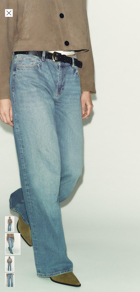 Zara Orta Bel Düz Kesim Comfort Kemerli 34 Beden - Görsel 2